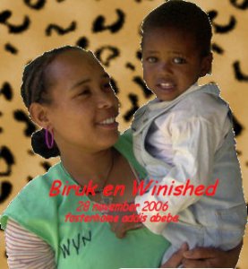 met winished op de foto